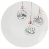 Assiette plate en porcelaine motif boule de Noël|Gifi New