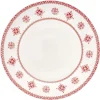 Assiette plate en porcelaine blanche motif Noël flocons rouges|Gifi Hot