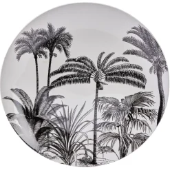 Assiette plate en porcelaine décor exotique Ø16 cm|Gifi Online