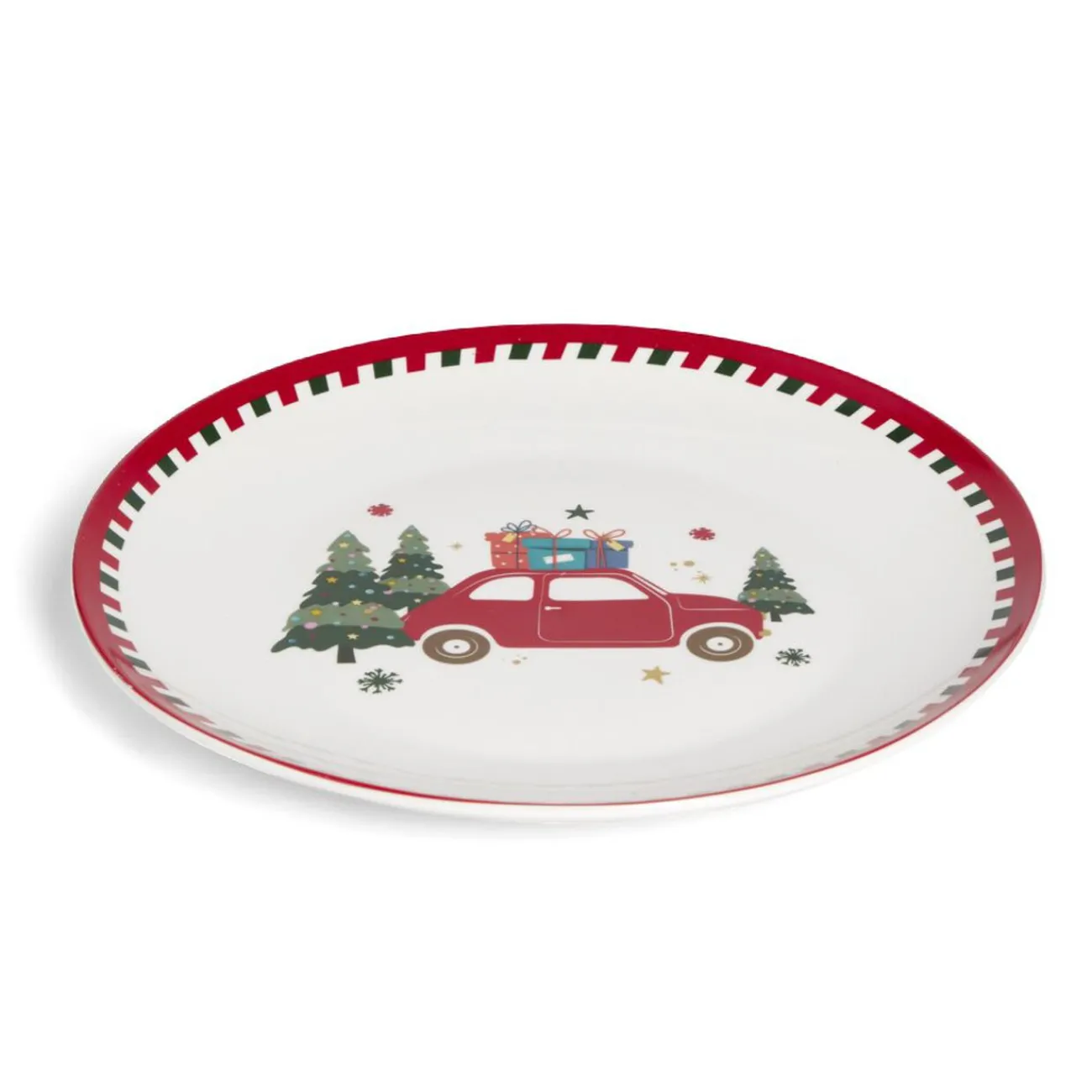 Sale Assiette plate en porcelaine motif Noël Ø27cm Vaisselle Et Accessoires De Table