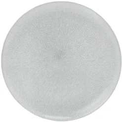 Assiette plate en verre strié gris argenté|Gifi Clearance