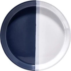 Assiette plate faïence blanc et gris Ø26cm|Gifi Discount