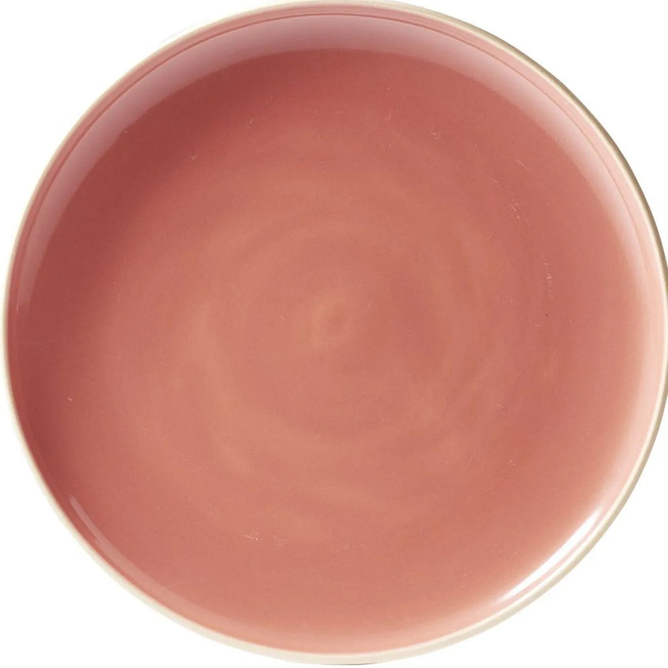 Assiette plate faïence Terracotta avec liseré crème|Gifi Online