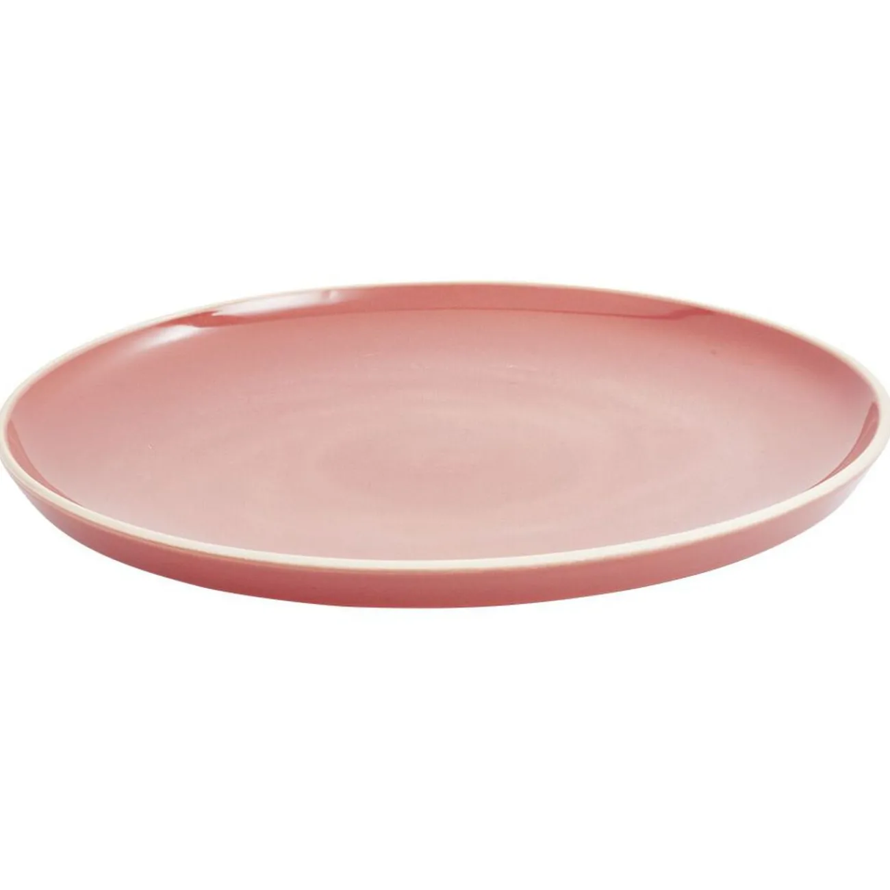 Assiette plate faïence Terracotta avec liseré crème|Gifi Online