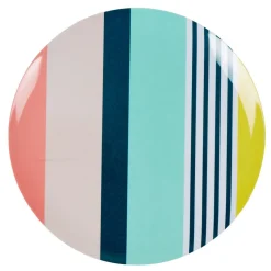 Assiette plate forme ronde motif bayadere multicolore|Gifi