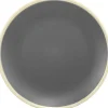 Assiette plate grise bordures blanches|Gifi