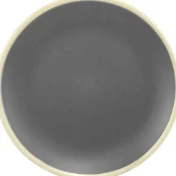 Assiette plate grise bordures blanches|Gifi