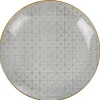 Best Assiette plate motif carreau de ciment gris contour jaune Vaisselle Et Accessoires De Table