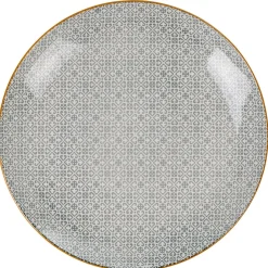 Best Assiette plate motif carreau de ciment gris contour jaune Vaisselle Et Accessoires De Table