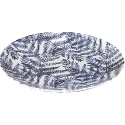 Assiette plate motif feuillage bleu et blanc|Gifi New