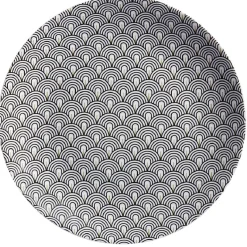 Assiette plate motif vague japonaise gris|Gifi Discount