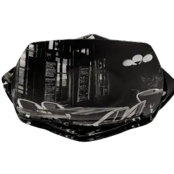 Assiette plate noire terrasse de brasserie x4|Gifi Best