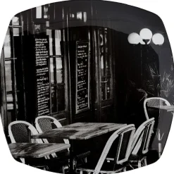 Assiette plate noire terrasse de brasserie x4|Gifi Best