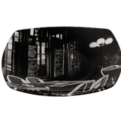 Assiette plate noire terrasse de brasserie x4|Gifi Best