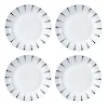 Assiette plate porcelaine blanche à pois noir x4|Gifi