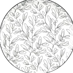 Assiette plate porcelaine motif feuillage noir blanc Ø24xH2,3cm|Gifi Clearance