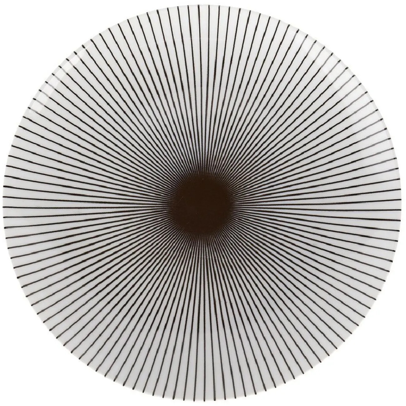 Assiette plate rayure noire et blanche|Gifi