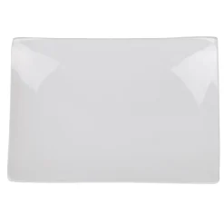 Assiette plate rectangulaire blanche incurvée|Gifi Hot