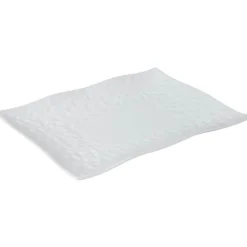 Assiette plate rectangulaire bord ondulé martelé porcelaine blanc|Gifi Outlet