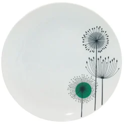 Assiette plate ronde aigrette pissenlit blanche|Gifi Outlet