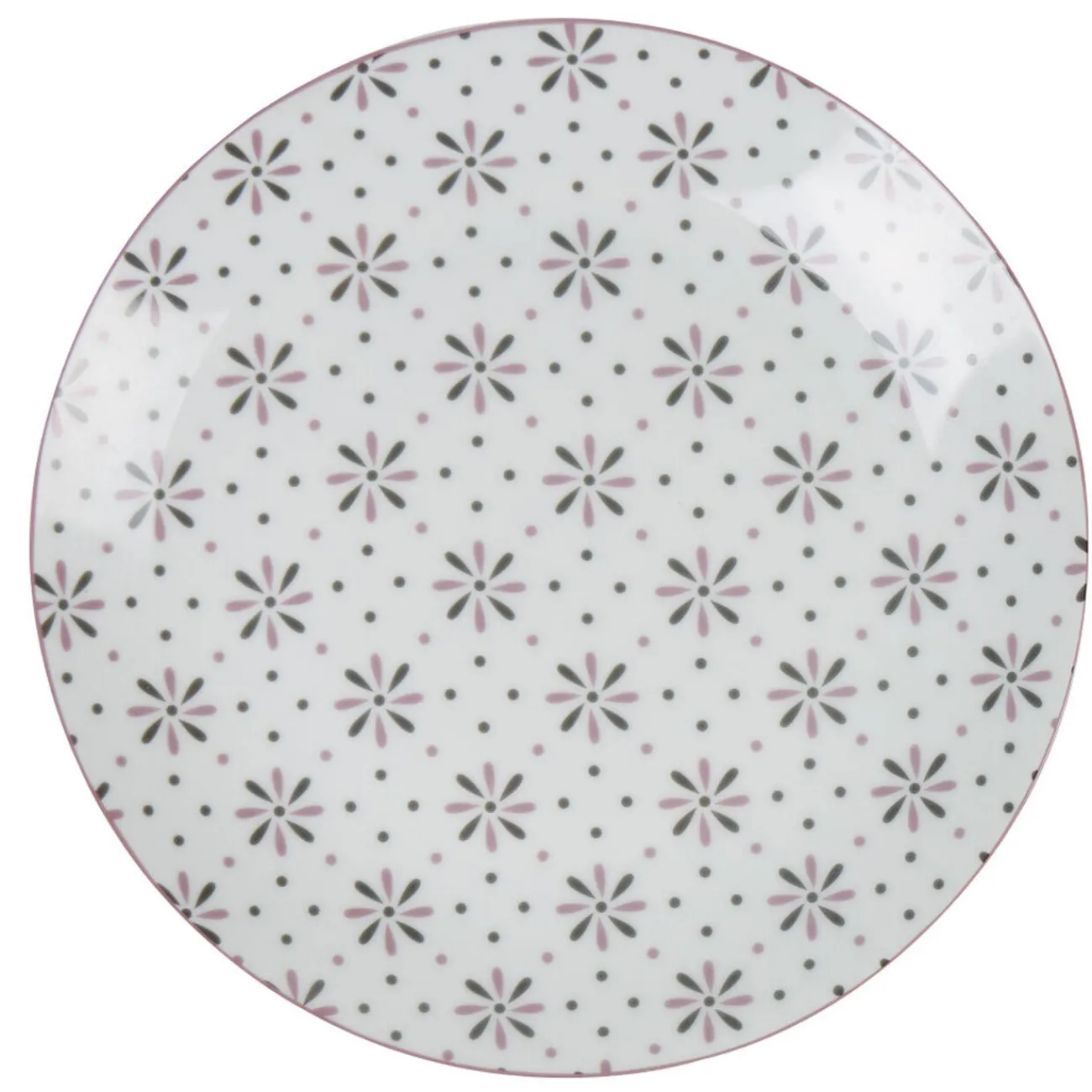Sale Assiette plate ronde blanche motif fleurs violettes Vaisselle Et Accessoires De Table
