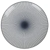 Assiette plate ronde blanche rayon bleu|Gifi