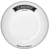 Assiette plate ronde blanche inscription noire Le Bistrot|Gifi New