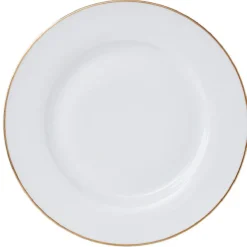 Assiette plate ronde blanche contour doré|Gifi