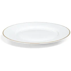 Assiette plate ronde blanche contour doré|Gifi