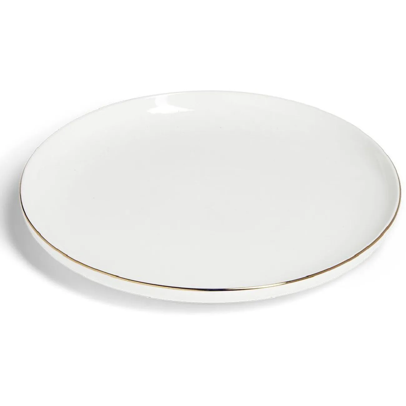 Assiette plate ronde blanc et doré Ø26cm porcelaine|Gifi Best