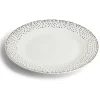 Assiette plate ronde Ø26,5cm porcelaine pois blanc et doré|Gifi Best