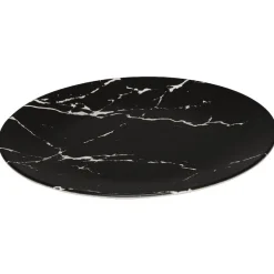 Assiette plate ronde décor marbre noir et blanc|Gifi