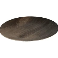 Assiette plate ronde décor imitation bois|Gifi Outlet