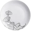 Assiette plate ronde décor fleur blanc noir|Gifi Clearance