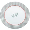 Assiette plate ronde design poule rebord motif triangulaire|Gifi Hot