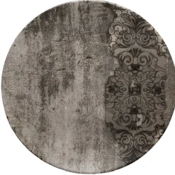 Assiette plate ronde effet vieux bois décor arabesque|Gifi Online