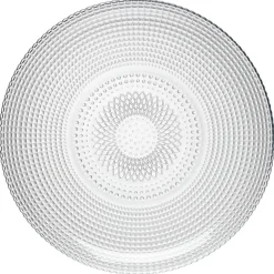 Assiette plate ronde effet relief blanc transparent Ø26,8 cm|Gifi Clearance