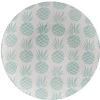 Assiette plate ronde en faïence motif ananas blanc et bleu|Gifi Sale