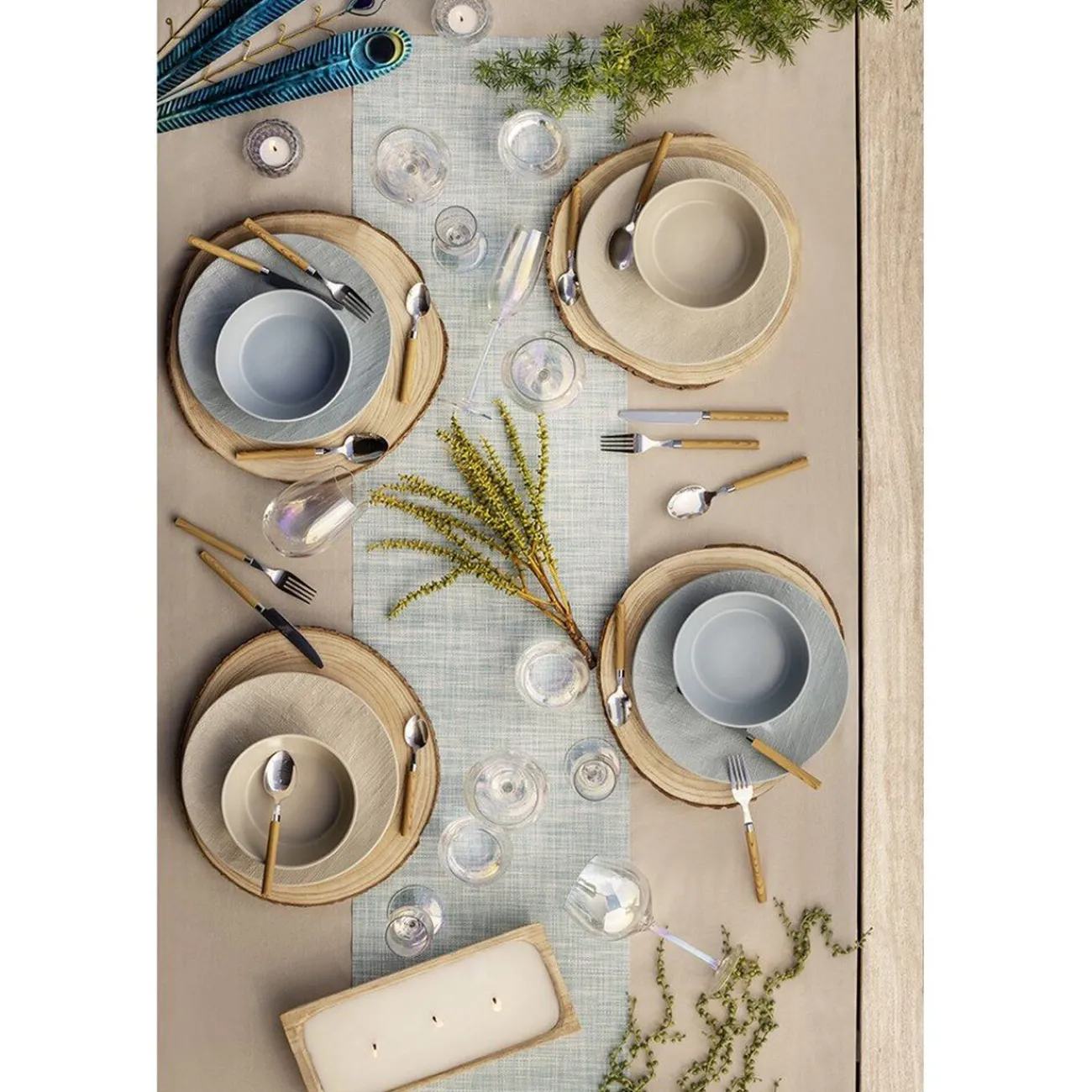 Assiette plate ronde en grès reliefbleu|Gifi Best