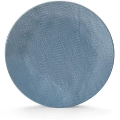 Assiette plate ronde en grès reliefbleu|Gifi Best