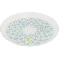 Assiette plate ronde en verre Boreas motif géométrique|Gifi Discount