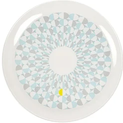 Assiette plate ronde en verre Boreas motif géométrique|Gifi Discount