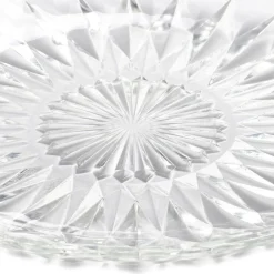 Assiette plate ronde fleur géométrique verre transparent|Gifi Discount