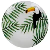 Assiette plate ronde motif feuillage toucan jungle tropical|Gifi Best
