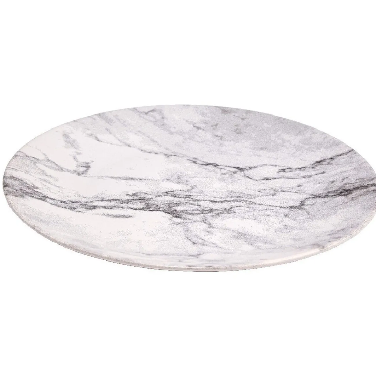 Assiette plate ronde motif marbre gris et blanc|Gifi Sale