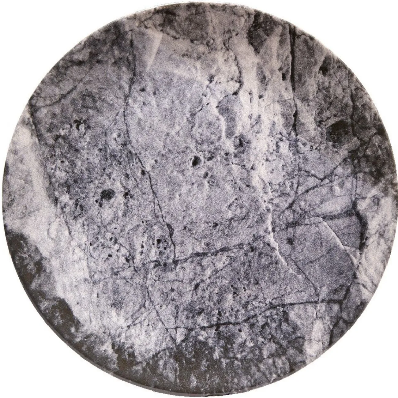 Assiette plate ronde motif ardoise gris et noir|Gifi Online