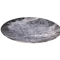 Assiette plate ronde motif ardoise gris et noir|Gifi Online