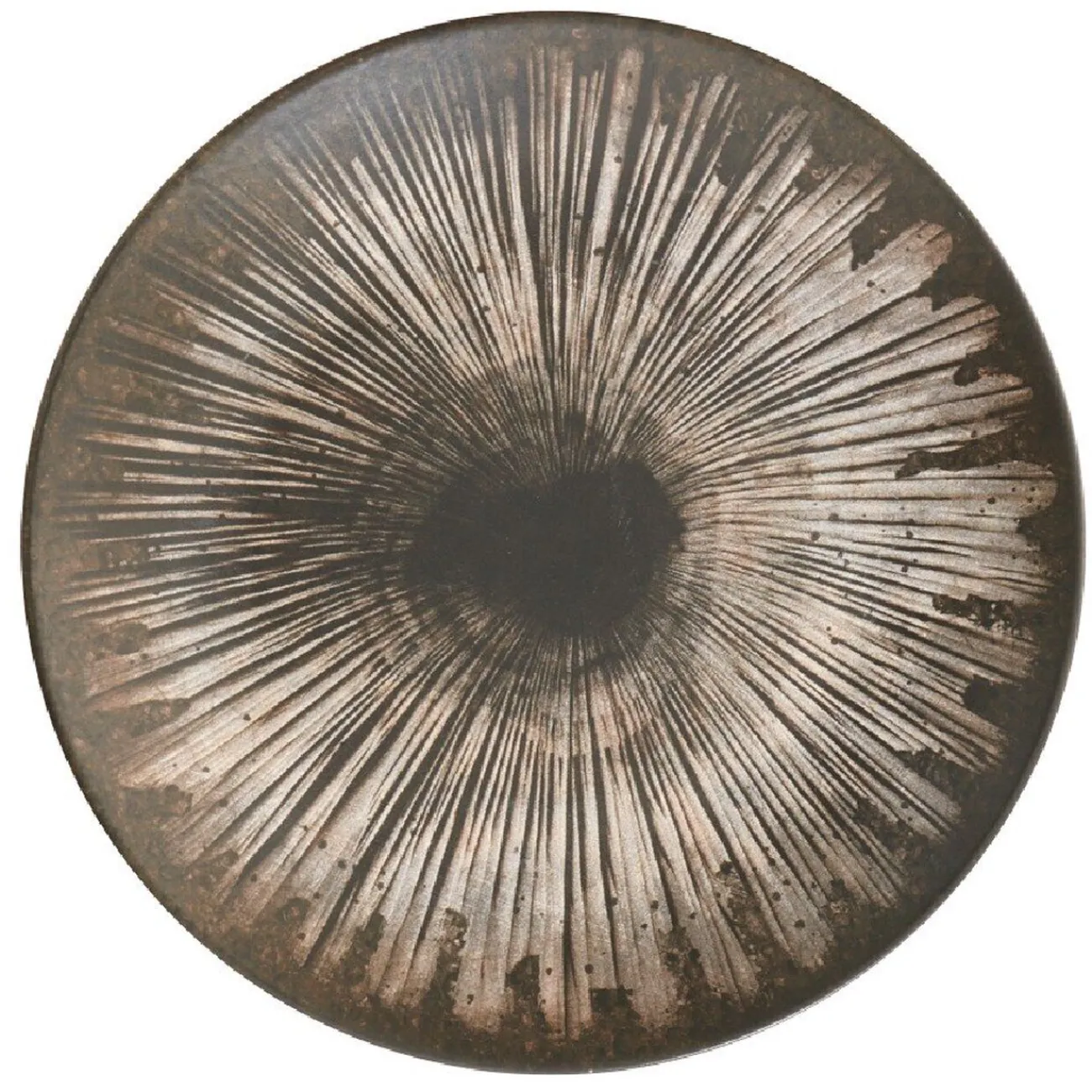 Assiette plate ronde motifs noirs et gris|Gifi Sale