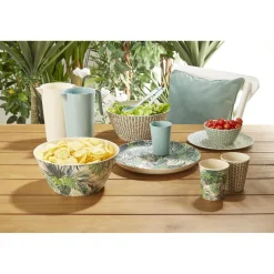 Assiette plate ronde motif géométrique noir et blanc|Gifi