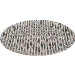 Assiette plate ronde motif géométrique noir et blanc|Gifi